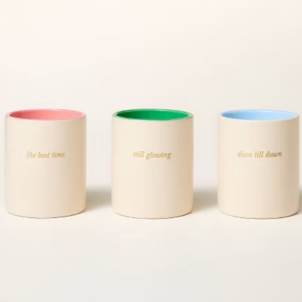 KATE SPADE x Target Set of 3 Candles Ceramic Jars Hostess Gift Still Glowing NIB